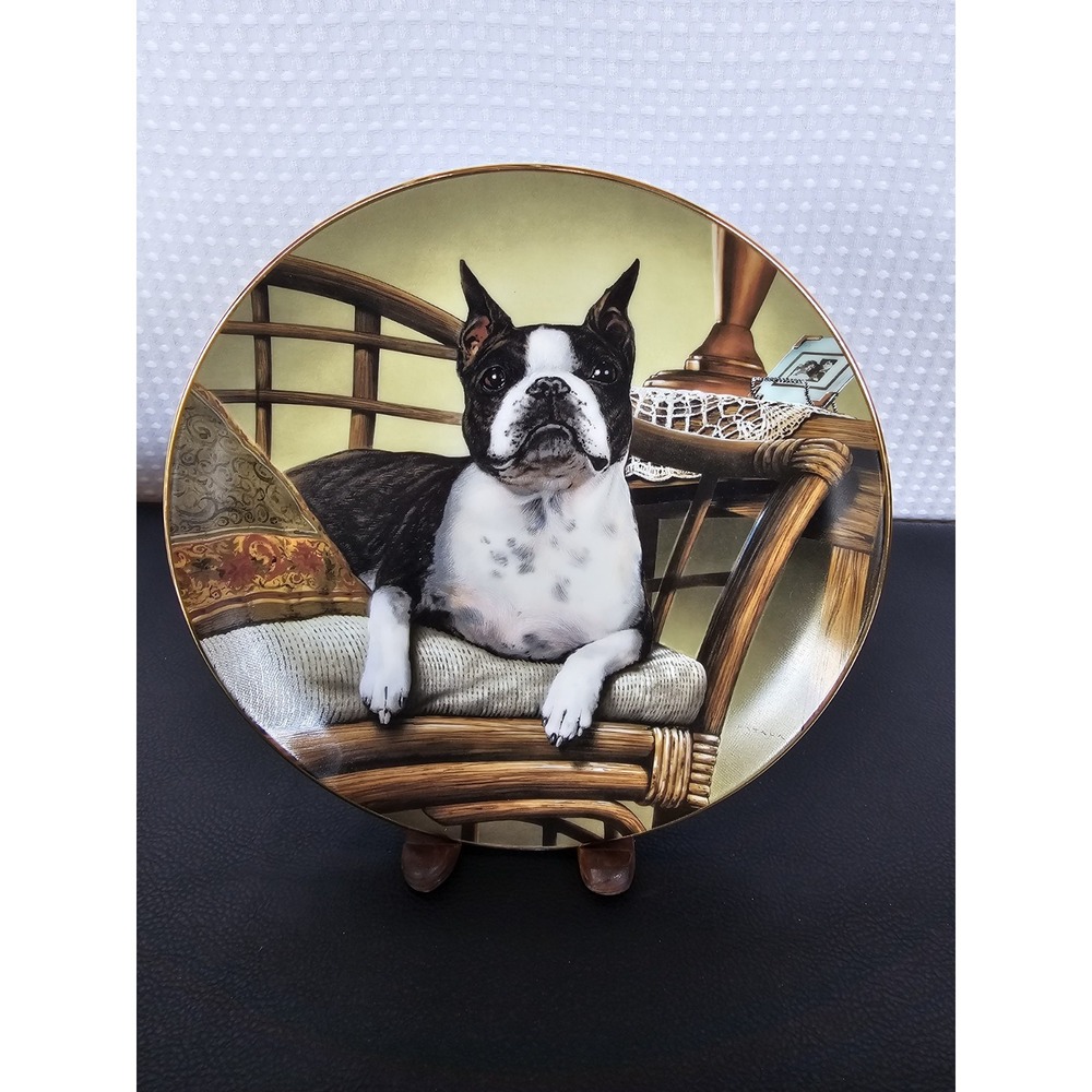 Danbury Boston Terriers Plate 'Nap Time' By Dan Hatala
